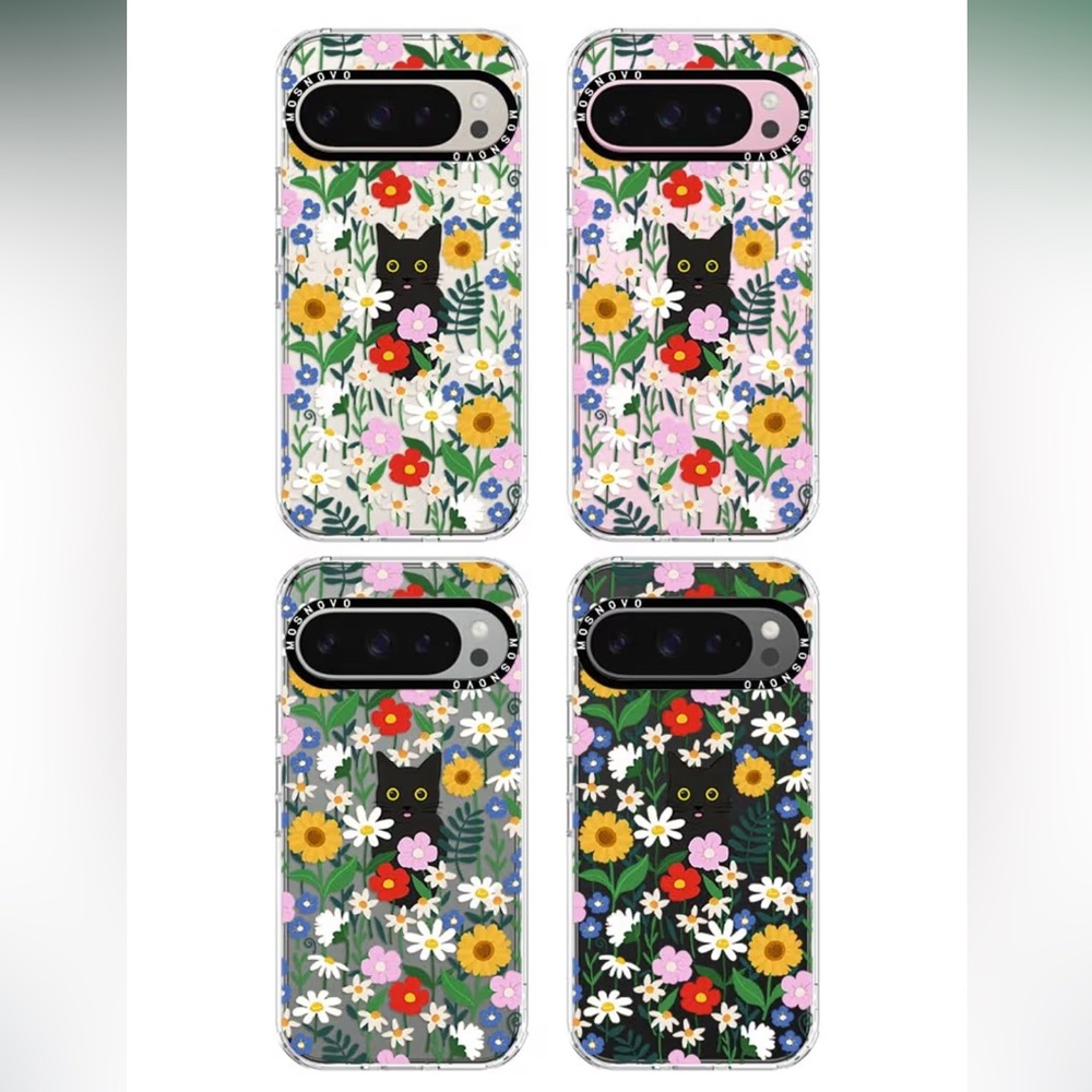 Google Pixel 9 Pro XL Floral Cat Phone Case - Pink - Picture 3 of 5